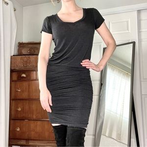 Charcoal Soft Stretch Dress With Ruched bottom XS/S